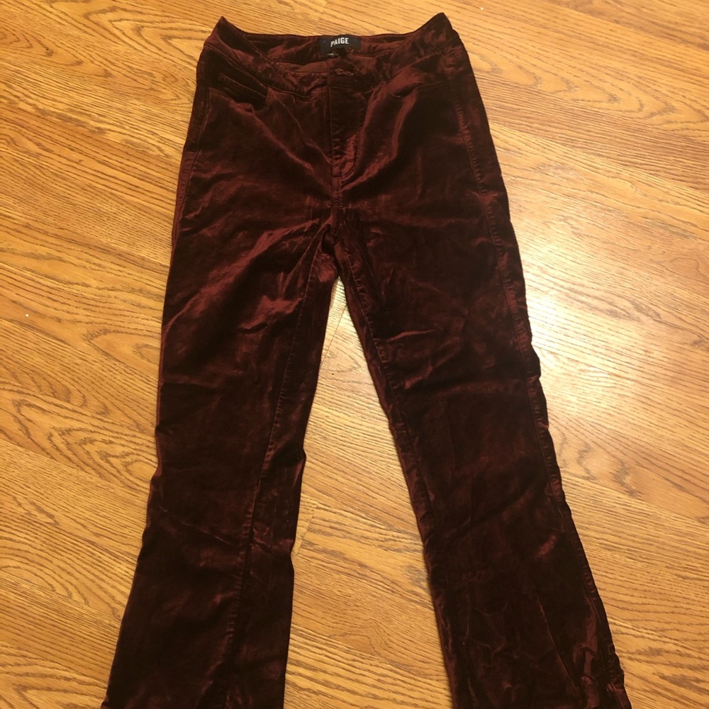 Paige Crushed Velvet Crop Flares
